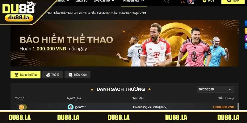 Hoàn trả không giới hạn, giúp anh em yên tậm trải nghiệm 